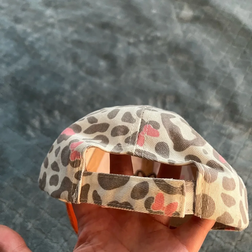 Disney Junior‎ Minnie Mouse Girls Hat Leopard Print Corduroy Brim Baseball Cap